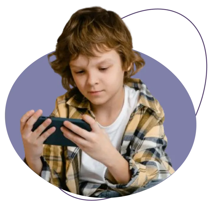 Kid holding a phone
